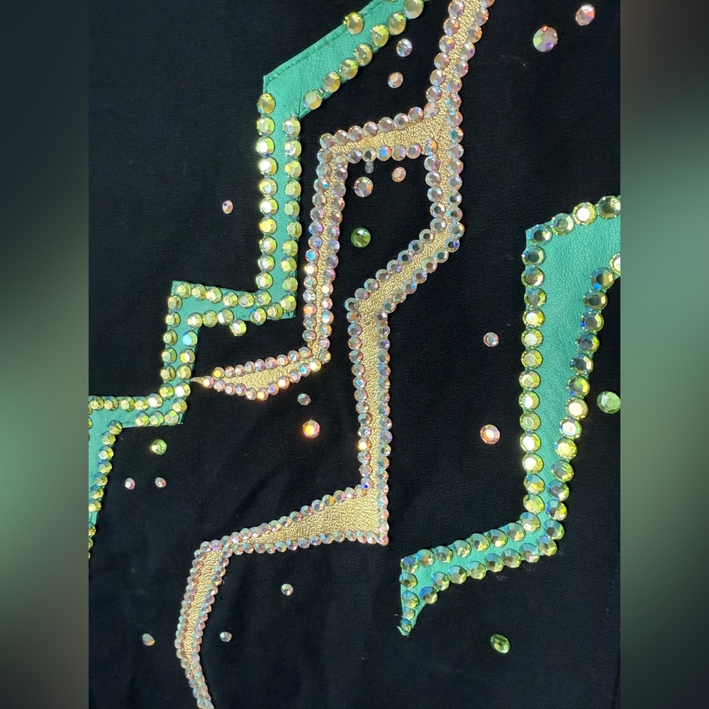 Kevin Garcia Originals vintage couture horse show black bedazzled shirt M - Picture 8 of 13